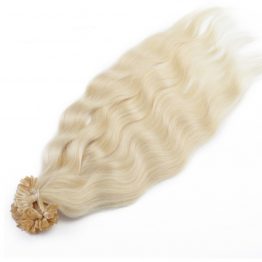 Türk Saçı Mikro Kaynak Saç Açık Platin Sarı Doğal Dalgalı 08gr 75-80cm