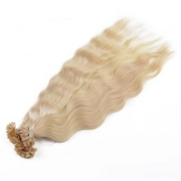 Türk Saçı Mikro Kaynak Saç Platin Sarı Doğal Dalgalı 08gr 75-80cm