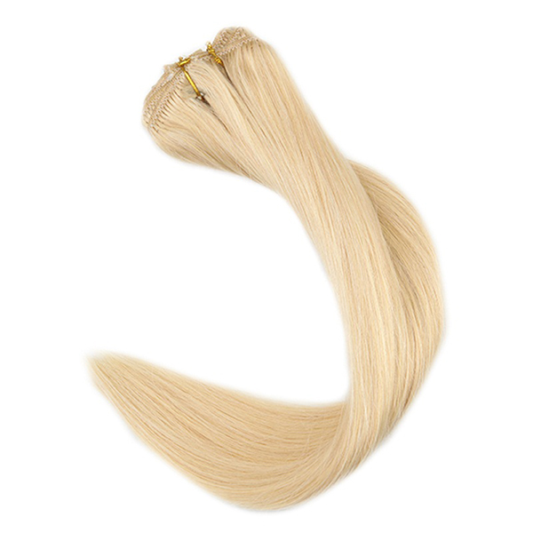 Çıt Çıt Saç Platin Sarı Human Hair İnsan Saçı - 220gr 70cm 8 Parça Çıt Çıt Saç