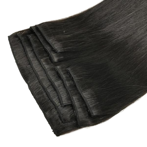 Çıt Çıt Saç. 150gr. 55cm. 7 Parça Doğal Siyah Remy Hair