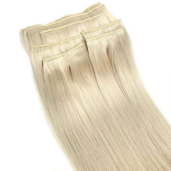 Çıt Çıt Saç. 200gr. 55cm. 7 Parça Beyaz Platin Sarı Remy Hair