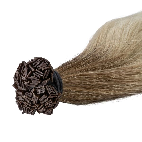 0,6gr 55cm 100Ad 60gr Remy Hair Mikro Kaynak Saç Kumral Platin Ombre